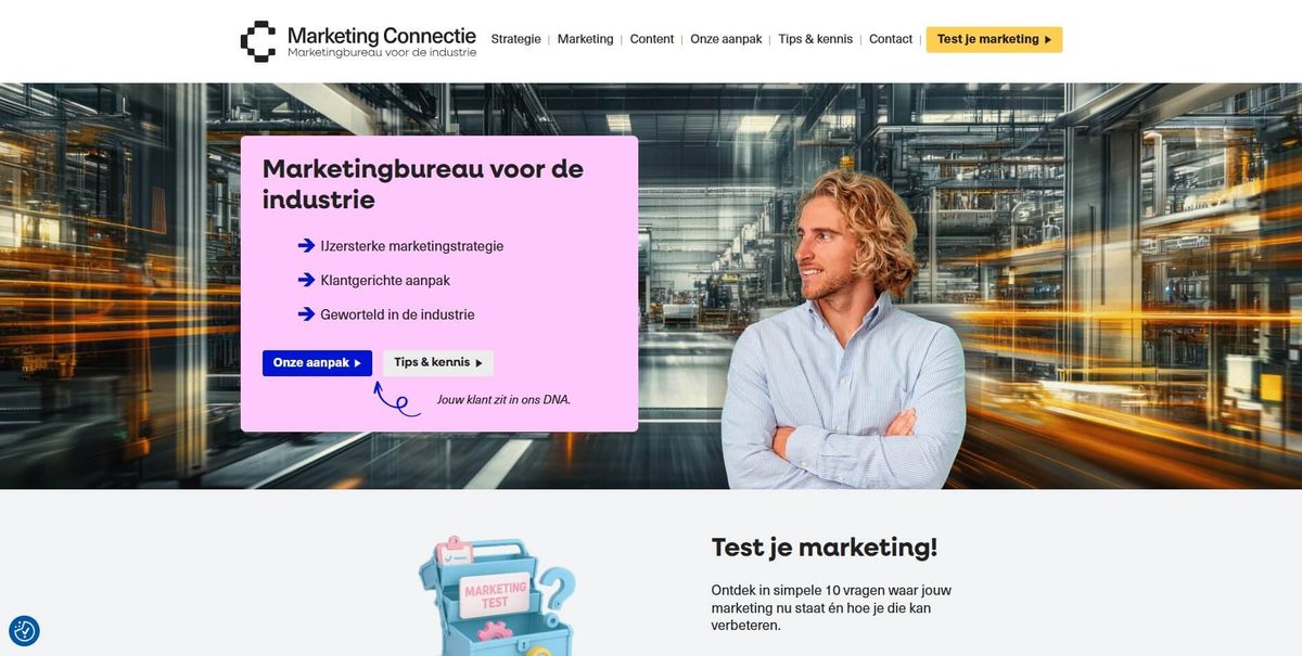 Screenshot van marketingconnectie.nl