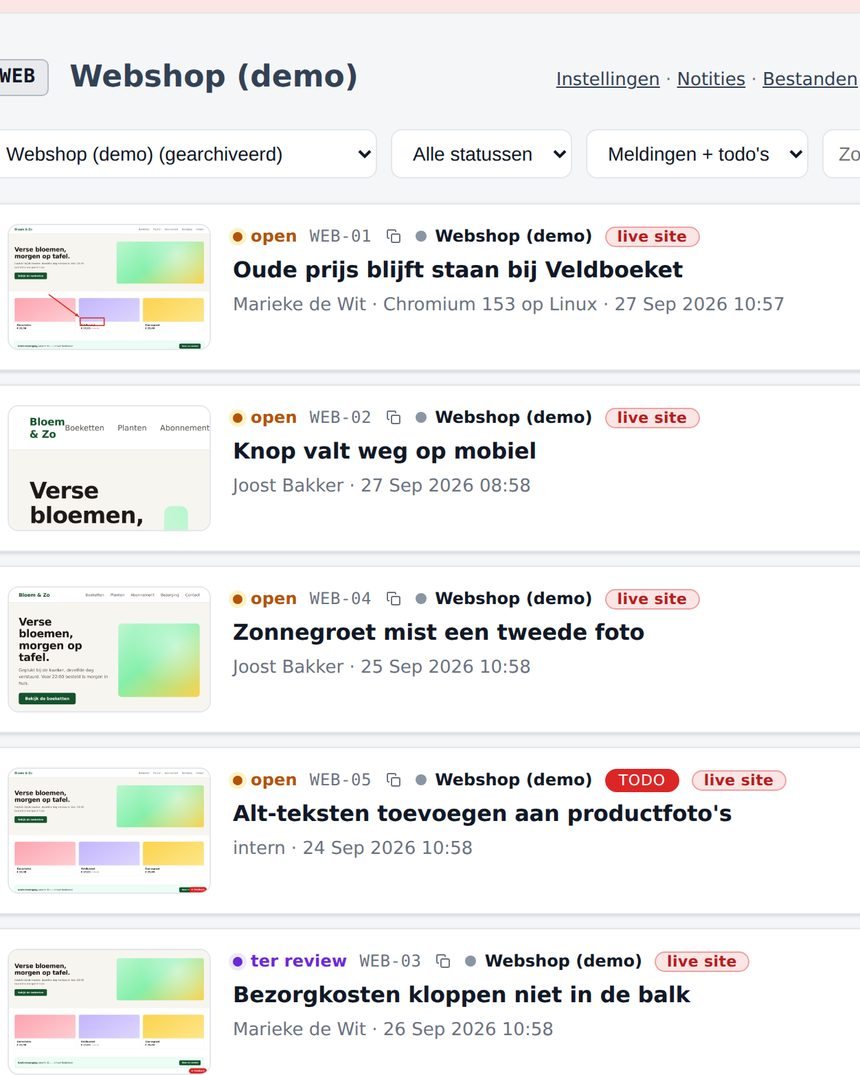 Meldr — Alles bij elkaar per project