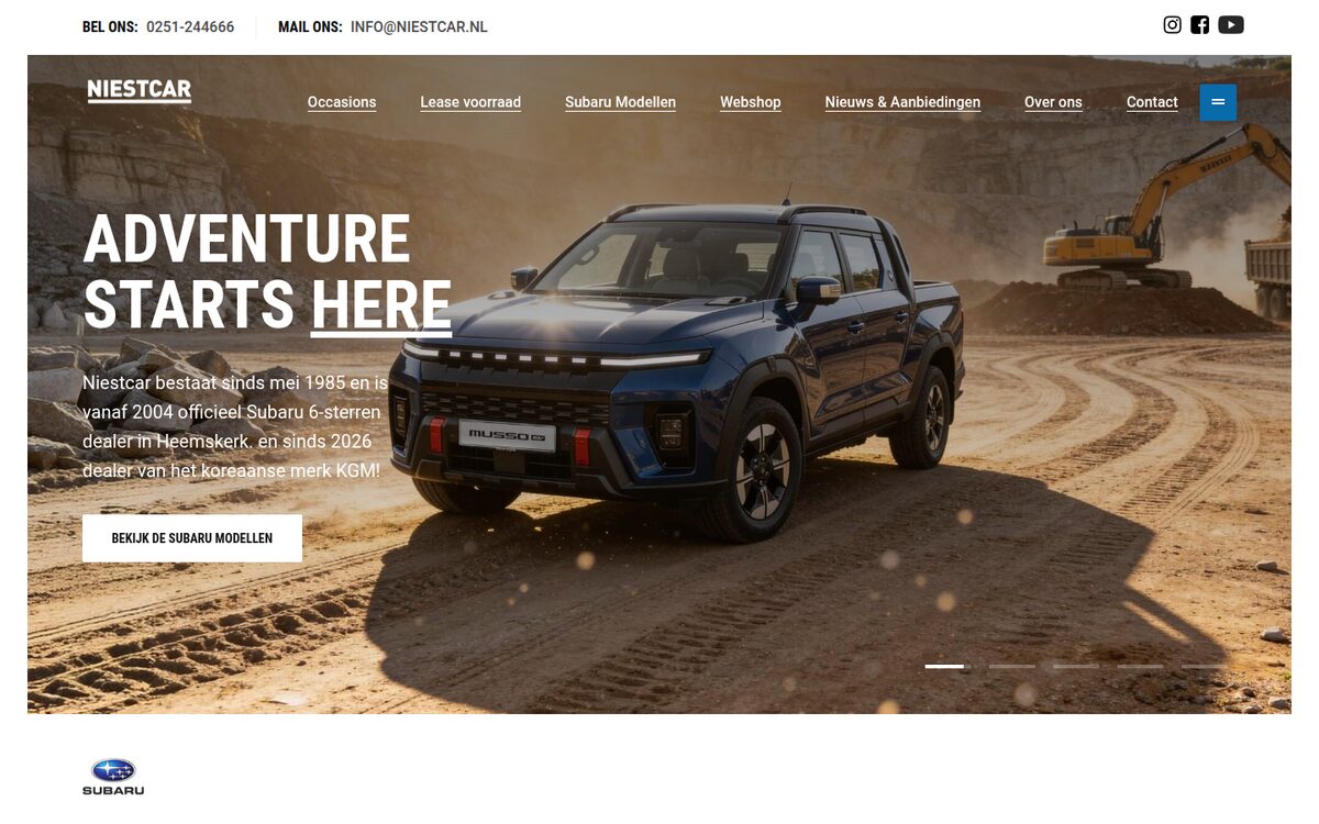 Screenshot van niestcar.nl