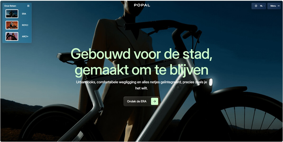 Screenshot van popal.nl