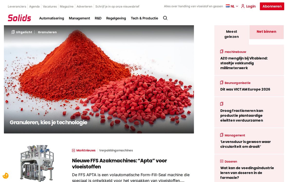 Screenshot van solidsprocessing.nl