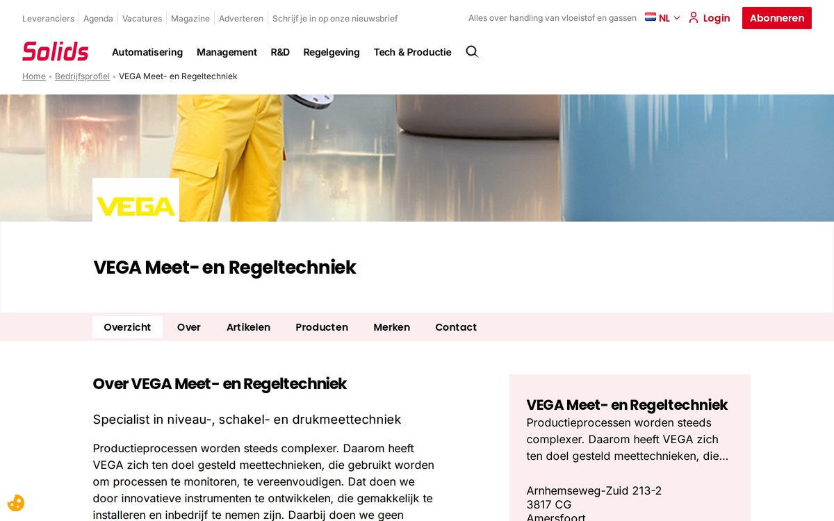 Solids Processing — Bedrijfsprofiel, beheerd door de leverancier zelf