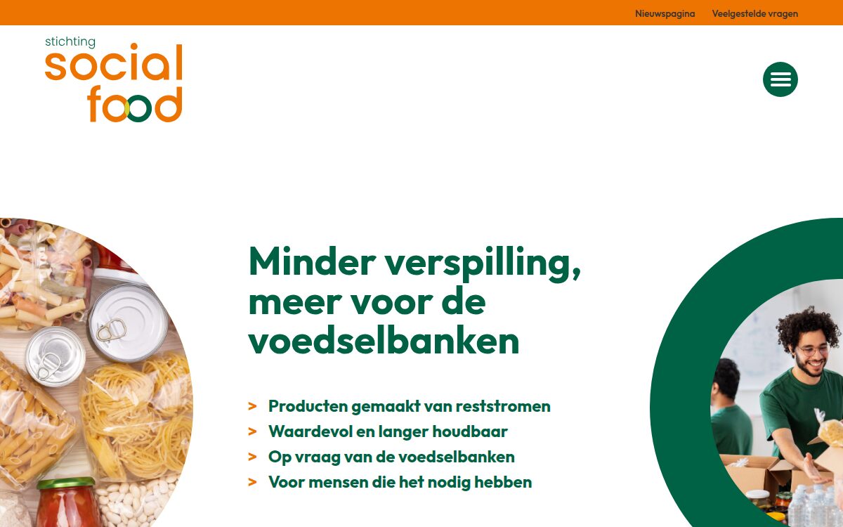 Screenshot van stichtingsocialfood.nl
